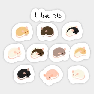 I Love Rats Sticker Sheet Sticker